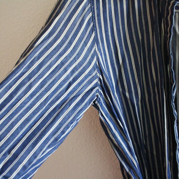 Gap Midi Denim/Cream Striped Shirtdress - Picture 3 of 5
